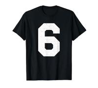 #6 Jersey Uniform Varsity Sports Number Six, 6th Birthday Value Graphic T-Shirt, Men, Black, M