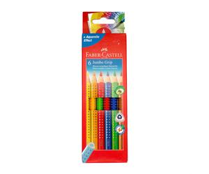 6 Jumbo GRIP Colour Pencils Right or Left handed