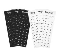 6 Keyboard Stickers, QWERTY Layout, British Version, self-Adhesive Matte Laptop Keyboard Stickers (3 Black & 3 White)