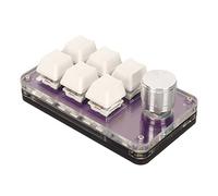 6 Keys One Handed Mechanical Keyboard, Programmable Macro Keyboard with Knob and RGB Light, Custom Programming All Key Functions for Windows Keyboard (Purple)