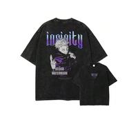 (6, L) Anime J-Jujutsu K-Kaisen T Shirts Vintage Washed CHOSO T-shirt Oversize Short Sleeve Fushiguro Toji Gojo Saturo Itadori Tees Men
