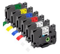 6 Label Ribbons Compatible with Brother TZe-131/231/431/531/631/731, 12 mm