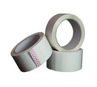 6 LARGE ROLLS OF WHITE COLOURED PACKAGING PARCEL TAPE - 2 INCHES WIDE x 66 METRES PER ROLL - 50mm x 66m - BOX SEALING PACKING MAILING POSTAL POSTAGE WAREHOUSE GENERAL TAPES SUPPLIES