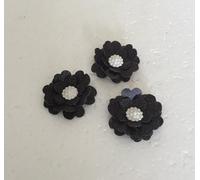 6 Large Stunning Edible Potentilla Rose Blossom Wafer Flowers; Black/Pearl White Sugar Center; 4.2cm 3D Handmade Wafer Paper Cake/Cupcake Topper/Decoration