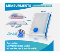 Bramble - 20 Pack Vacuum Storage Bags for Clothes - Extra Large Vacuum Bags for Duvets - Travel Space Saver Pack - Includes 7 Different Durable Sizes & Hand Pump Airtight Valve