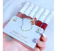 6-Lasting Stick Waterproof Lip Set - Long-Lasting Matte Lipstick with Transparent Finish - Perfect Valentine's Day Gift for Her