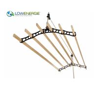 (6 Lath Black, 2.2m) Pulley Clothes Airer Ceiling Maid Victorian Laundry Rack Maiden Kitchen Dryer 4,6,7 Laths with & without laths