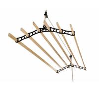 6 Lath Victorian Ceiling Mounted Black Clothes Airer Kit - 1.9M Long By Lowenergie