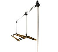 6 Lath Victorian Ceiling Mounted Black Clothes Airer Kit With Additional Pulley - 2.1M Long By Lowenergie