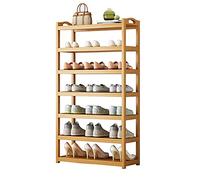 6-Layer Bamboo Shoe Rack - Sturdy & Sustainable Storage, Portable Dustproof Non-Slip Design, 80cm Tall Organizer for Entryway & Closet - Eco-Friendly Footwear Solution