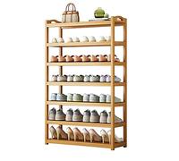 6-Layer Bamboo Shoe Rack - Sturdy & Sustainable Storage, Portable & Dustproof with Non-Slip Design, 80cm Tall, Ideal for Organizing Footwear in Style