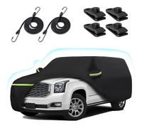 6 Layer Car Cover for 2007-2023 Chevy Suburban/GMC Yukon XL/Cadillac Escalade ESV, Waterproof All-Weather Protection Suburban Full with Door Zipper & Cotton Lining (Black) Protect car paint