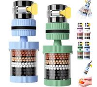 6 Layer Filtration Faucet Water Filter, 360 Degrees Rotatable Splash Free, Faucet Filters, for Kitchen Sink Washing Fruits Vegetables And Dishes，2PCS-2