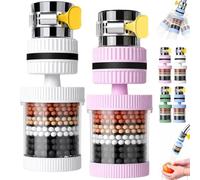 6 Layer Filtration Faucet Water Filter, 360 Degrees Rotatable Splash Free, Faucet Filters, for Kitchen Sink Washing Fruits Vegetables And Dishes，2PCS-5