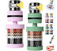6 Layer Filtration Faucet Water Filter, 360 Degrees Rotatable Splash Free, Faucet Filters, for Kitchen Sink Washing Fruits Vegetables And Dishes，2PCS-6
