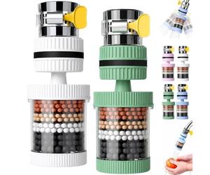 6 Layer Filtration Faucet Water Filter, 360 Degrees Rotatable Splash Free, Faucet Filters, for Kitchen Sink Washing Fruits Vegetables And Dishes，2PCS-4
