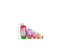 6 Layer Peppa Pig Matryoshka Russian Creative Gift Toy Hand Painted Decoration