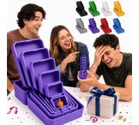 6-Layer Prank Nesting Box,Never Ending Middle Finger Prank Gift Box | Reusable 3D Printed Multi-Layer Nesting Surprise Gift Box, Funny Gag Gift for Birthday Christmas White Elephant Party