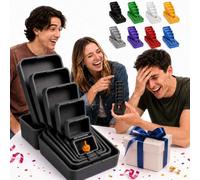 6-Layer Prank Nesting Box,Never Ending Middle Finger Prank Gift Box | Reusable 3D Printed Multi-Layer Nesting Surprise Gift Box, Funny Gag Gift for Birthday Christmas White Elephant Party