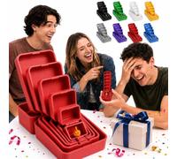 6-Layer Prank Nesting Box,Never Ending Middle Finger Prank Gift Box | Reusable 3D Printed Multi-Layer Nesting Surprise Gift Box, Funny Gag Gift for Birthday Christmas White Elephant Party