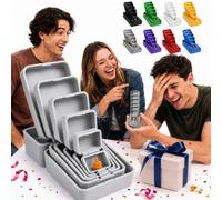 6-Layer Prank Nesting Box,Never Ending Middle Finger Prank Gift Box | Reusable 3D Printed Multi-Layer Nesting Surprise Gift Box, Funny Gag Gift for Birthday Christmas White Elephant Party