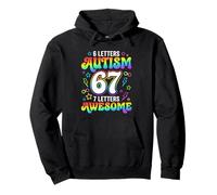 6 Letters Autism 7 Letters Awesome 67 Neurodiversity Pride Pullover Hoodie
