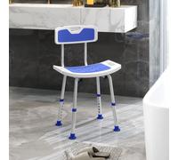 HOMCOM Shower Stool for Elderly Disabled Adjustable Shower Stool Blue, Blue
