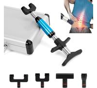 6 Levels Chiropractic Activator Tool, 50-300N Adjustment Manual Chiropractic Adjusting Tool, Manual Spine Massager with Four Removable, Massage Adjuster Chiropractic Tool (Blue)
