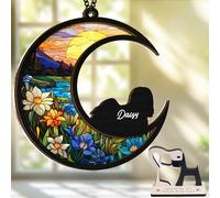 6'' Lhasa Apso Memorial Suncatcher, Personalized Name Dog Breed, Lhasa Apso Ornament Window Hanging, Sympathy Gift for Loss of Pet, Passed Away Remembrance Gift for Dog Lovers