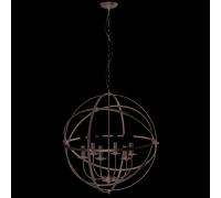 6 Light Cage Frame Pendant In Matt Black