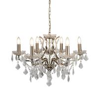 Netlighting Paris 6 Light Chandelier Antique Brass Finish, E14