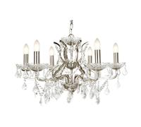 Ceiling Light Silver Paris 6 Satin Searchlight 8736-6SS