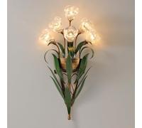 6-light Flower Wall Sconce Glass Wall Lamp Lily of The Valley Sconces Wall Lighting Indoor, Rural Style Wall Mount Lights Art Deco Wall Lamps for Living Room Restaurant