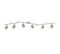 6 Light IP44 Bathroom Spot Split-Bar Satin Silver
