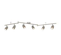 6 Light IP44 Bathroom Spot Split-Bar Satin Silver