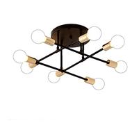 6-Light Nordic Chandelier Flush Ceiling Light E27 Lamp Socket Sputnik Lamp Ceiling Lighting for Living Room Dining Room Hallway,White+Warm White-5W