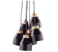 6 Light Pendant Lamp Black CESTOS