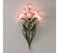 6-Light Rustic Flower Wall Sconce - Lily of The Valley Design, Art Deco Style Lighting for Living Room and Restaurant