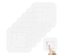 6 Light Switch Finger Plate Surround,Square Clear Plastic,Light Switch Surround Finger Plate Transparent Clear Prevents Finger Marks Around Switch