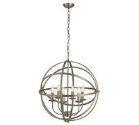 Searchlight Lighting 2476-6AB Orbit 6 Light Ceiling Pendant Light In Antique Brass Finish