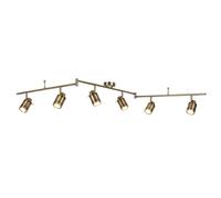 6 Light IP44 Bathroom Spot Split-Bar Antique Brass