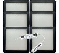 (6 Lights & Driver) MATT BLACK Slim Square Under Cabinet Down Light & Driver - Natural White LED