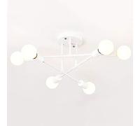 6-Lights Sputnik Chandelier Industrial Semi Flush Mount Pendant Lighting for Kitchen Dining Room Living Room,Mid Century Modern Ceiling Light Fixture-Black. 70x20cm HGCHH
