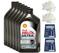 6 Liters Original Shell Helix Ultra ECT 5W30 C3 Engine Oil 550042845 ACEA 03 Set
