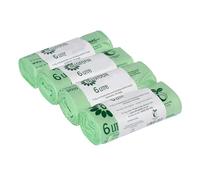 6 Litre x 200 bags All-Green Compostable Kitchen Caddy Liner - Food Waste Bin Liners - EN 13432-6L Bags with Composting Guide
