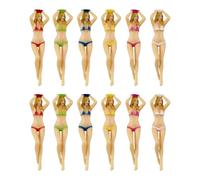 6 Lively Swimsuit Pattern Golf Tees Set, Tough Tees | Strong, 6 Mixed Colors, for Training Area, Sports Play, Golfers, Special Gift, Swimsuit Inspired