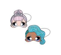 6 LOL cardboard masks 19 x 17.5 cm