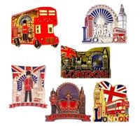 6 London Souvenir Magnets - British Souvenir Fridge Magnet - UK Union Jack Magnet - England London Souvenirs & Gift