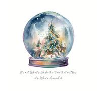 6 Luxury Christmas Cards Snow Globe Tree Deer - Five Dollar Shake Xmas Box Set