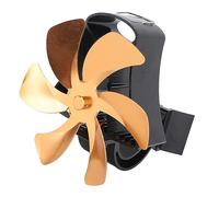 6 Magnet Wall Mount Heat Powered Stove Fan, Self Power Generation Fireplace Fan, Magnetic Wall Mount Installation for Wood Log Burners with Fixing Ring (Gold)